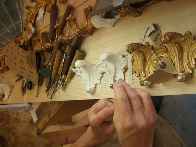 Cutting in the "white" before gilding