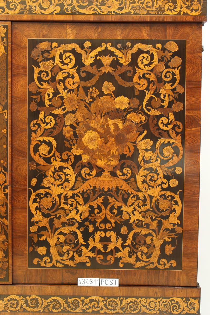 Elaborate marquetry cabinet